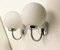 Chrome and Opaline Spherical Wall Lights by Herbert Schmidt, 1980s, Set of 2, Image 7
