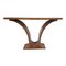 Art Deco Style Console Table in Walnut Root, 1980s 2