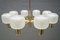 Eight Shade Opaline Glass and Brass Chandelier, 1960s, Image 5