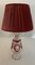 Lámpara de mesa bohemia de cristal en rojo rubí, años 20, Imagen 1