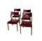 Italian Wood & Skai Dining Chairs, 1950s, Set of 4 1