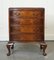 Victorian Figured Walnut Bow-Fronted Chest of Drawers on Queen Anne Legs 1