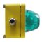 Airport Runway Sconce in Yellow Metal and Green Glass 5