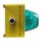 Airport Runway Sconce in Yellow Metal and Green Glass, Image 5