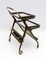 Chariot de Bar Mid-Century en Noyer et Laiton de Cassina, Italie, 1950 4