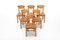 Vintage Pine Dining Chairs, 1970s, Set of 6 1