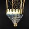 Farol de hierro dorado y lámpara de cristal, años 90, Imagen 5