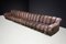 DS-600 Snake Sofa in Patinated Brown Leather attributed to Ueli Berger for de Sede, 1970s, Set of 18 5