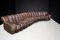 DS-600 Snake Sofa in Patinated Brown Leather attributed to Ueli Berger for de Sede, 1970s, Set of 18 11