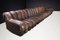 DS-600 Snake Sofa in Patinated Brown Leather attributed to Ueli Berger for de Sede, 1970s, Set of 18 3
