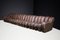 DS-600 Snake Sofa in Patinated Brown Leather attributed to Ueli Berger for de Sede, 1970s, Set of 18 7