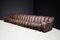 DS-600 Snake Sofa in Patinated Brown Leather attributed to Ueli Berger for de Sede, 1970s, Set of 18, Image 7