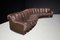 DS-600 Snake Sofa in Patinated Brown Leather attributed to Ueli Berger for de Sede, 1970s, Set of 18 9