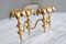 Candelabro de palma con clavo Mid-Century bañado en oro de 24 kt, Imagen 5