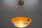 Art Nouveau French Orange, White and Blue Glass Pendant Light by Noverdy, 1920s 5