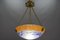 Art Nouveau French Orange, White and Blue Glass Pendant Light by Noverdy, 1920s 12
