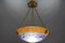 Art Nouveau French Orange, White and Blue Glass Pendant Light by Noverdy, 1920s, Image 12