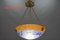 Art Nouveau French Orange, White and Blue Glass Pendant Light by Noverdy, 1920s 6