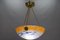 Art Nouveau French Orange, White and Blue Glass Pendant Light by Noverdy, 1920s 11