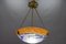 Art Nouveau French Orange, White and Blue Glass Pendant Light by Noverdy, 1920s 10