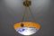 Art Nouveau French Orange, White and Blue Glass Pendant Light by Noverdy, 1920s 7