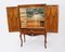 Vintage Italian Marquetry Inlaid Burr Walnut Cocktail Cabinet, 1950s 12