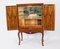 Vintage Italian Marquetry Inlaid Burr Walnut Cocktail Cabinet, 1950s, Image 8