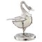 Swan-Shaped Centerpiece in Silver with Engraved Decorations, 1880s 1