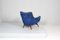 Mid-Century Armchair in Wood and Velvet attributed to G. Veronesi for ISA Bergamo, Italy, 1950s, Image 6