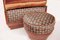 Art Deco Lounge Chairs with Poufs, 1940s, Set of 4 7