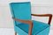 Aquamarinblauer Vintage Sessel, 1950er 4
