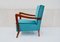 Aquamarinblauer Vintage Sessel, 1950er 2