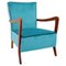 Vintage Aquamarine Armchair, 1950s 1