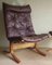 Mid-Century Brown Leather Siesta Chair and Ottoman by Ingmar Relling, Set of 2 5