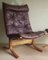 Sedia Siesta Mid-Century in pelle marrone con poggiapiedi di Ingmar Relling, set di 2, Immagine 5