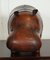 Antiker brauner Hippo Fußhocker aus Leder von Liberty London 10