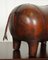 Antiker brauner Hippo Fußhocker aus Leder von Liberty London 11