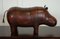 Antique Brown Leather Hippo Footstool from Liberty London 7