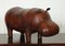 Antique Brown Leather Hippo Footstool from Liberty London 1