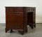 Vintage Pedestal Desk with Embossed Brown Leather 7