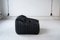 Cinna Ligne Roset Black Leather Sandra Armchair attributed to Annie Hieronimus, 1973 7