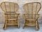 Spanish High Back Armchair in Bamboo Wicker, 1970s, Set of 2 2