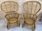 Spanish High Back Armchair in Bamboo Wicker, 1970s, Set of 2 4