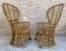 Spanish High Back Armchair in Bamboo Wicker, 1970s, Set of 2 14