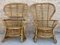 Spanish High Back Armchair in Bamboo Wicker, 1970s, Set of 2 17