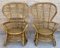 Spanish High Back Armchair in Bamboo Wicker, 1970s, Set of 2, Image 16