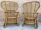 Spanish High Back Armchair in Bamboo Wicker, 1970s, Set of 2 6