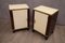 Mid-Century Walnut Goatskin and Brass Nightstands, 1950s, Set of 2 4