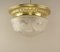 Large Brass Ceiling Light with Hand-Cut Lead Crystal Shade, France, 1920s 1