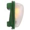 Vintage Industrial French Green Cast Iron & Frosted Cut Glass Wall Light from Holophane, France 2